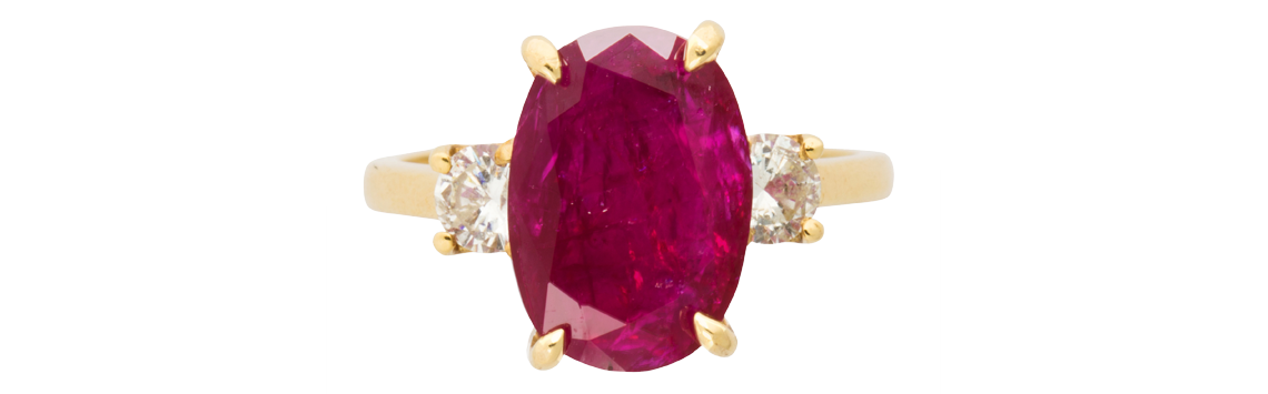ruby and diamond ring.