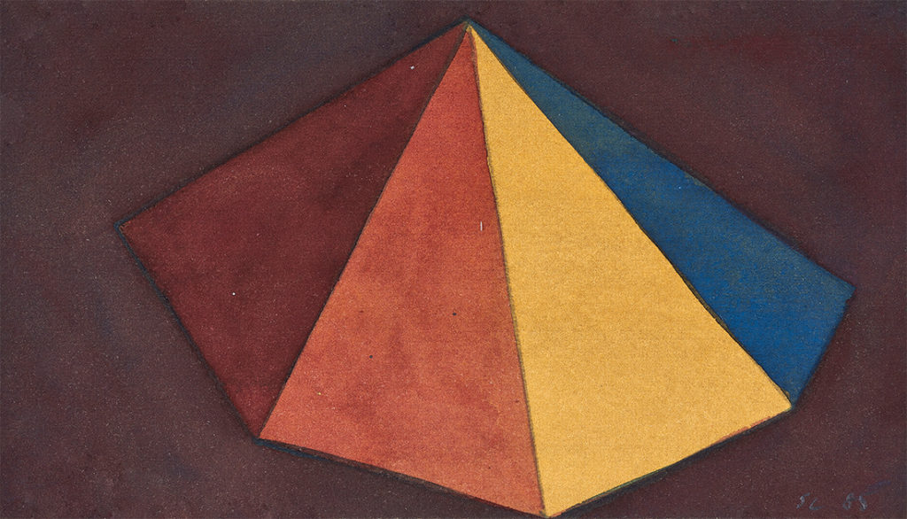 Sol LeWitt (American 1928–2007), Untitled, 1985, gouache on paper, 3.75" x 7".<br><b>Estimate: $5,000–7,000.</b>