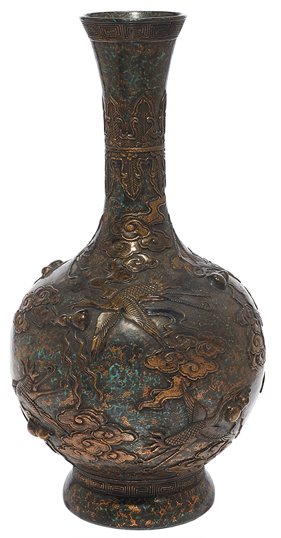 Chinese imitation bronze glazed vase.<br><b>Estimate: $2,000–$4,000.</b>