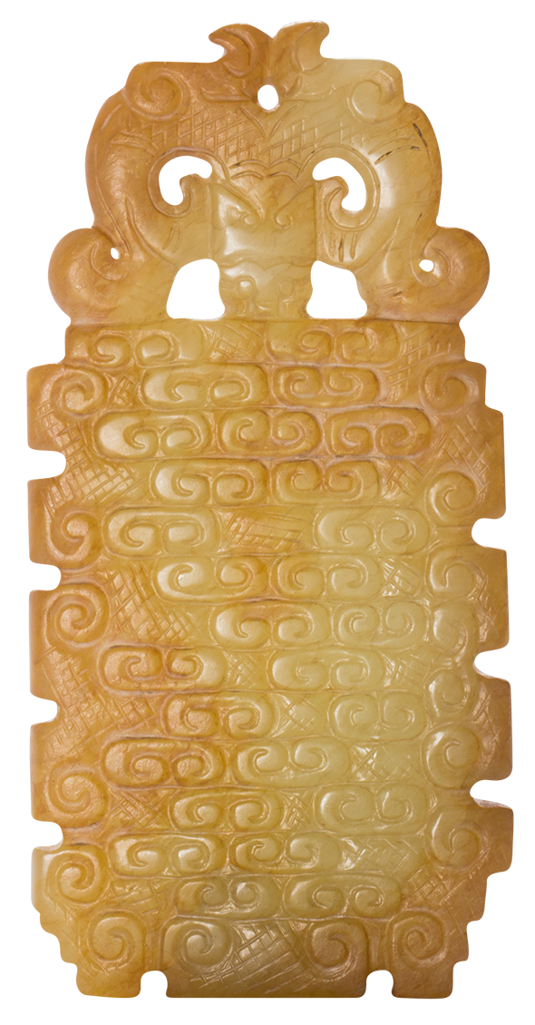 Chinese archaistic russet jade plaque.