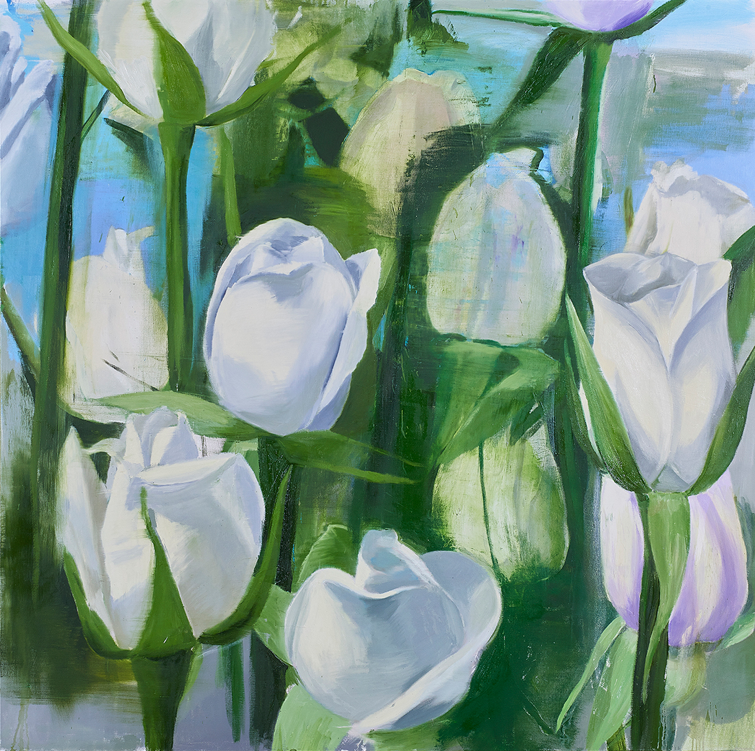 Christopher Brown (American, b. 1951), <em>Summer Rose</em>, oil on canvas, 65" x 65". <br><b>Estimate: $30,000– $50,000</b>