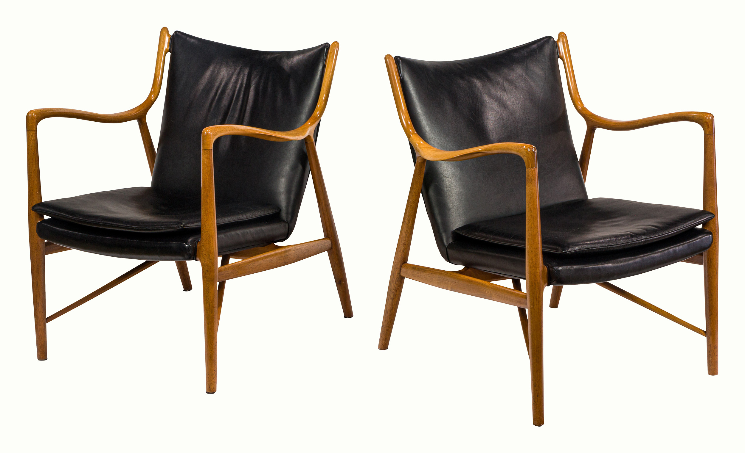 Finn Juhl, Lounge Chairs, Model NV-45, Pair.