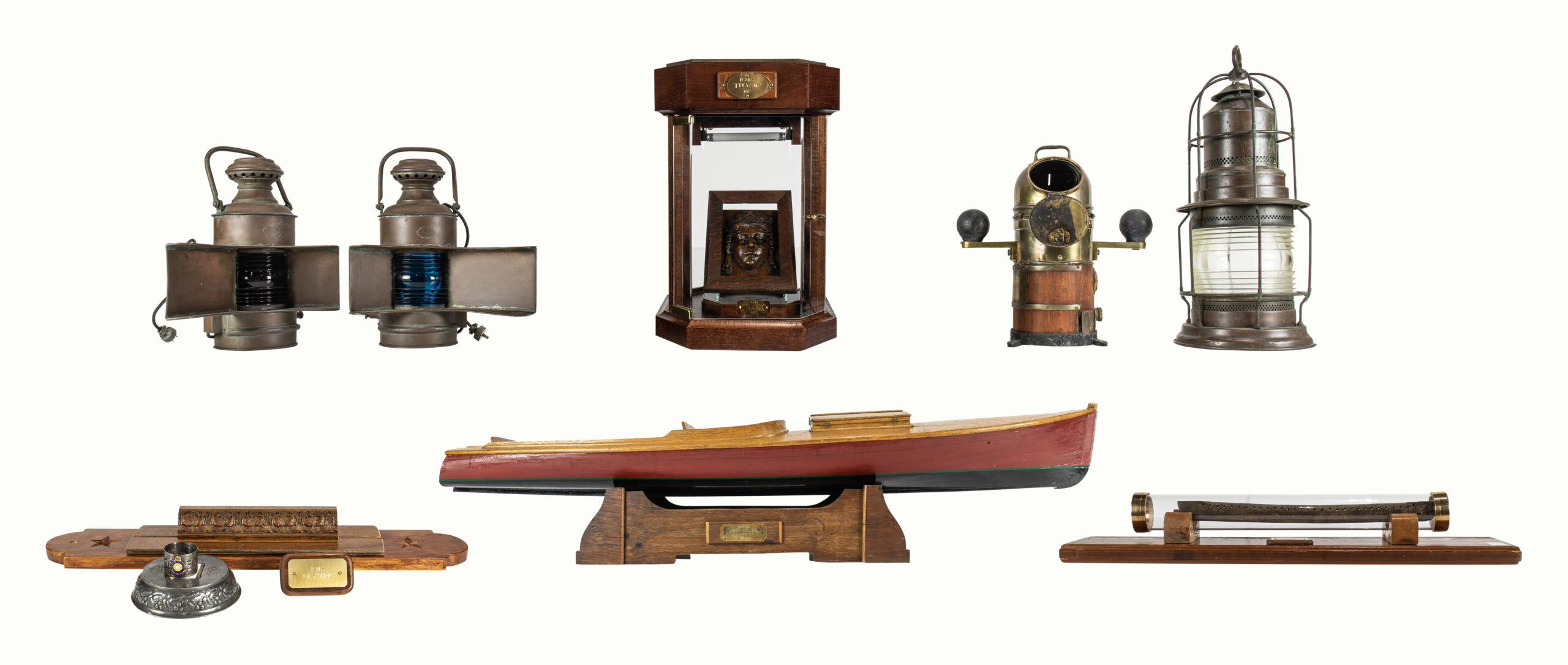 A fine selection of historic and folk art maritime items, including Titanic and Olympic White Star Lines.