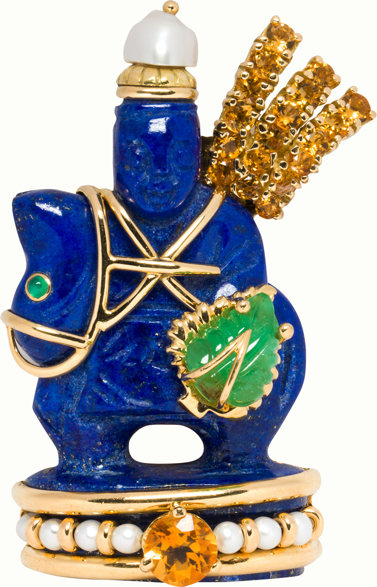 A gem-set and 18k gold, ‘Chessman,’ brooch, Seaman Schepps.