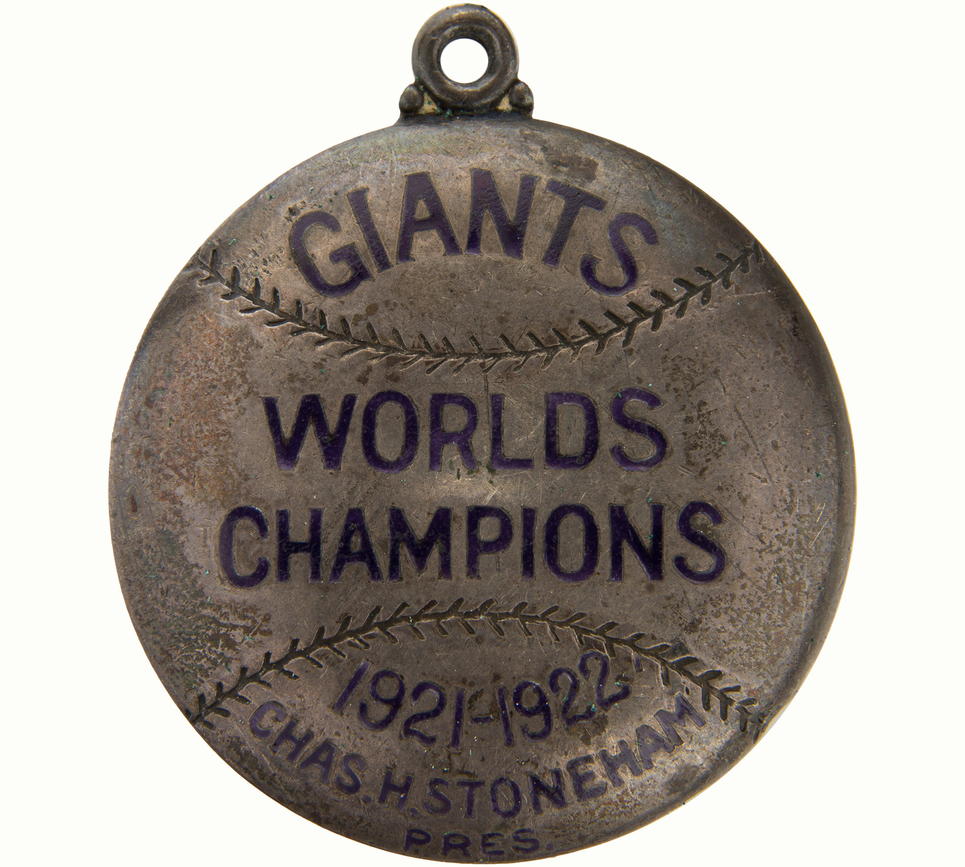 A NY Giants Baseball Club Sterling Season Pass, dated 1923.