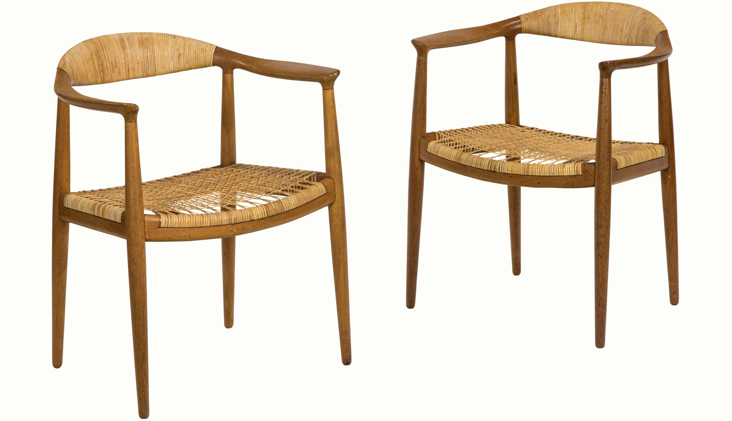 A pair of Hans Wegner chairs for Johannes Hansen, model: JH-501. Provenance: Originally from Skidmore, Owings, and Merrill in San Francisco where owner was employed for 40 years (by descent).