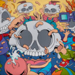 Matt Gondek (American, b 1982), Rugrats, acrylic on canvas, 47.5″ x 71.5″.
