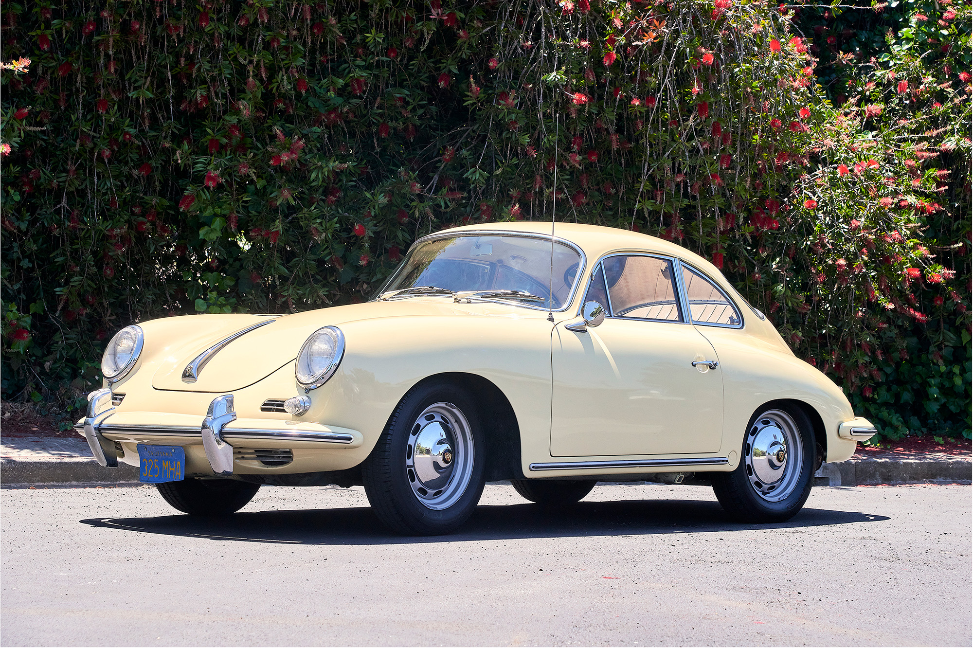 1963 Porsche 356B 1600 coupe with Champagne yellow paint, serial number 211 947, engine number P609 601, original interior, engine, transmission, and drive train, approx. 65,000 original miles.