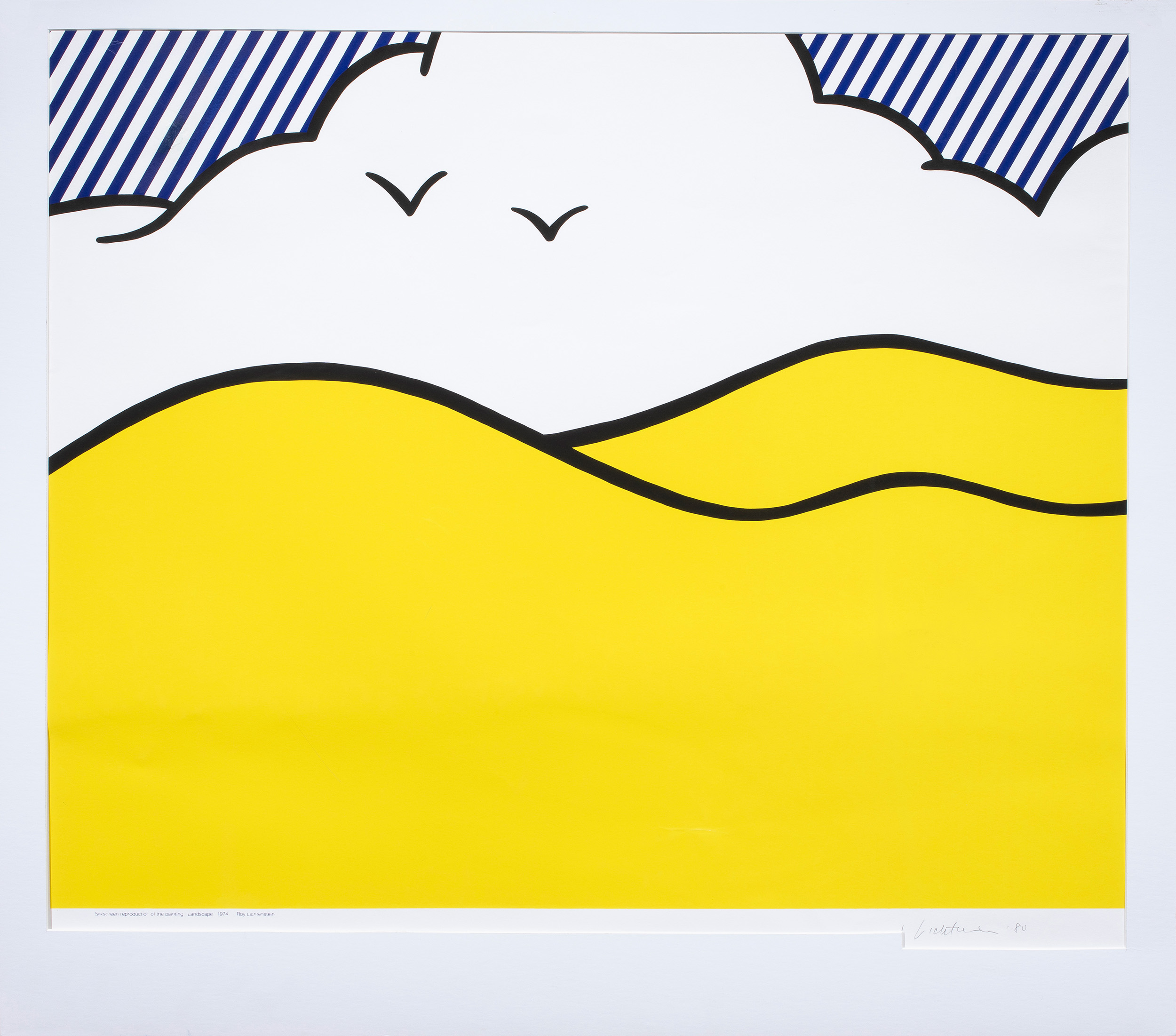 Roy Lichtenstein (American, 1923–1997), <em>Guild Hall East Hampton</em>, 1980, screenprint in colors, 27.75″ x 33.5″.