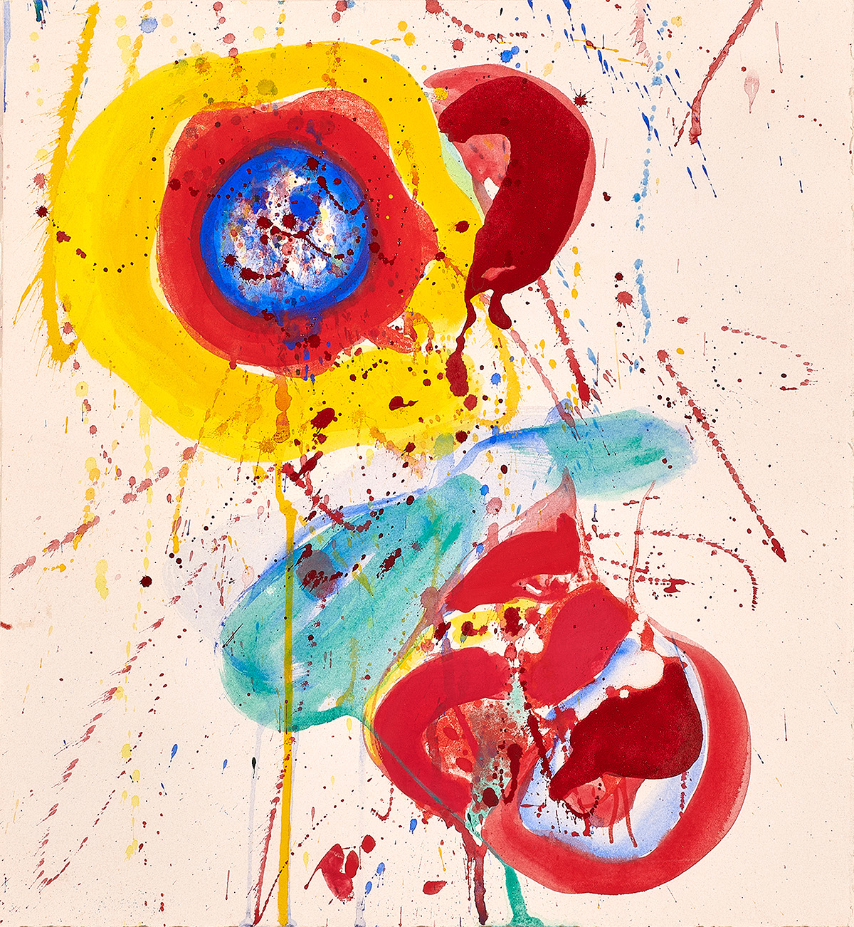 Sam Francis (American, 1923–1994), Untitled, 1963, gouache on paper, 13.75″ x 12.5″.