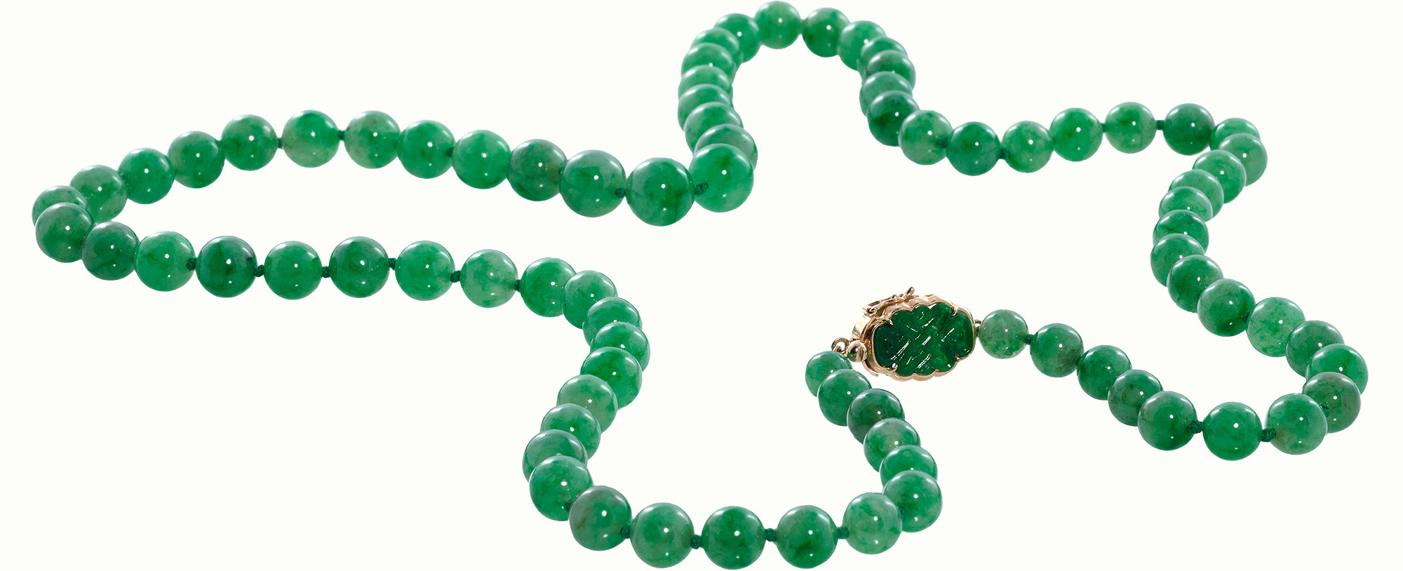 A jadeite bead necklace.Estimate: $25,000–$35,000