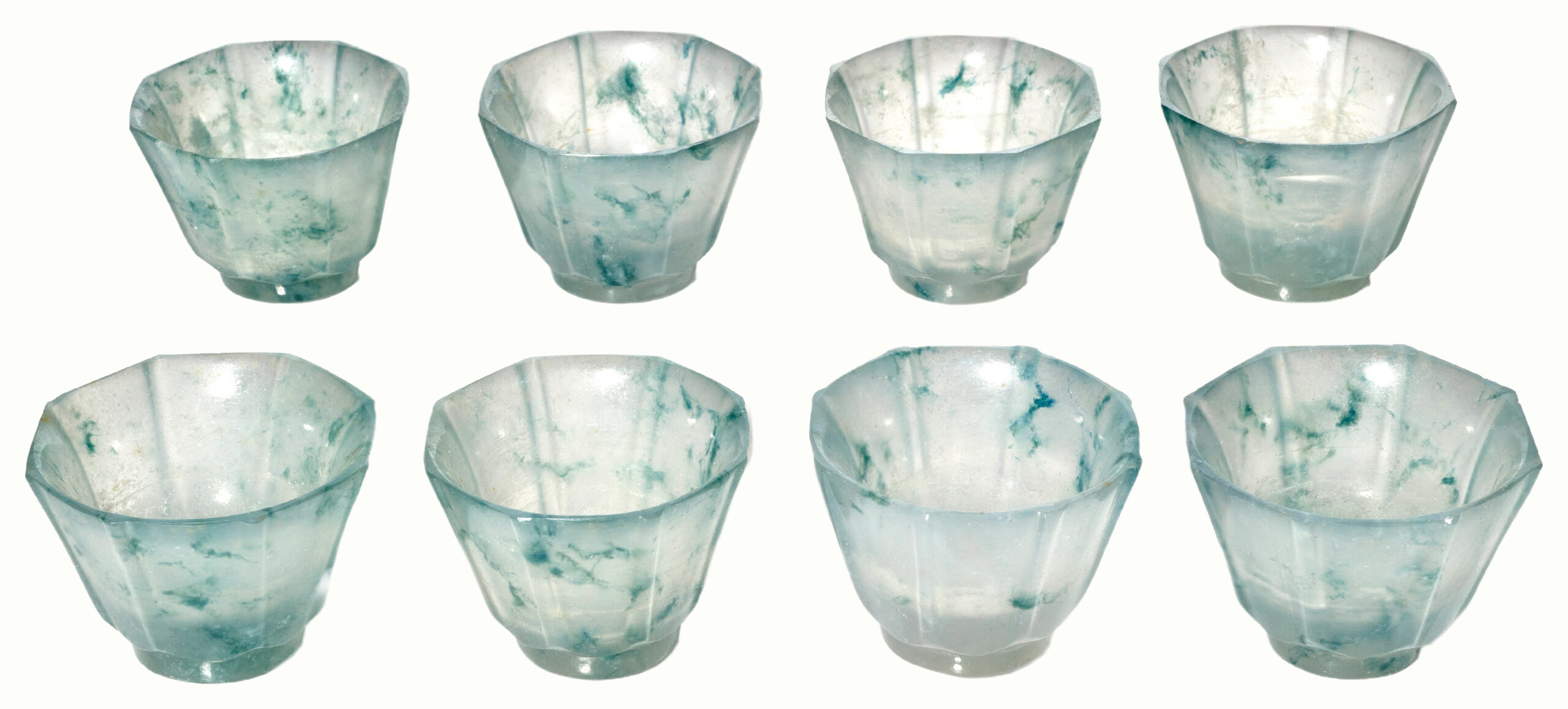 A set of eight Chinese jadeite wine cups.Sold: $44,100