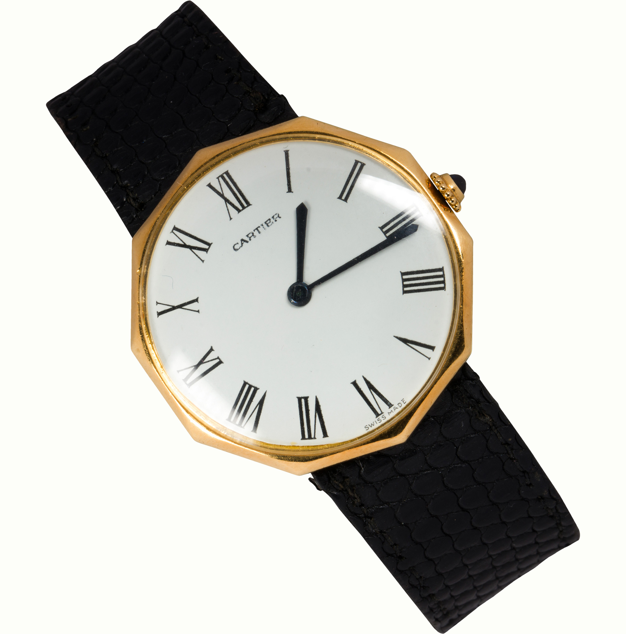 Cartier, a 18k gold Monaco wristwatch.<br><b>Sold: $50,400</b>