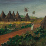 Bibi Zogbé (Lebanese, 1890–1973, Senegal Village, oil on canvas, 24″ x 31.75″. Estimate: $6,000–$9,000