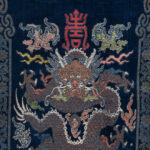 A Chinese brocade blue-ground dragon skirt.Estimate: $1,000–$1,500