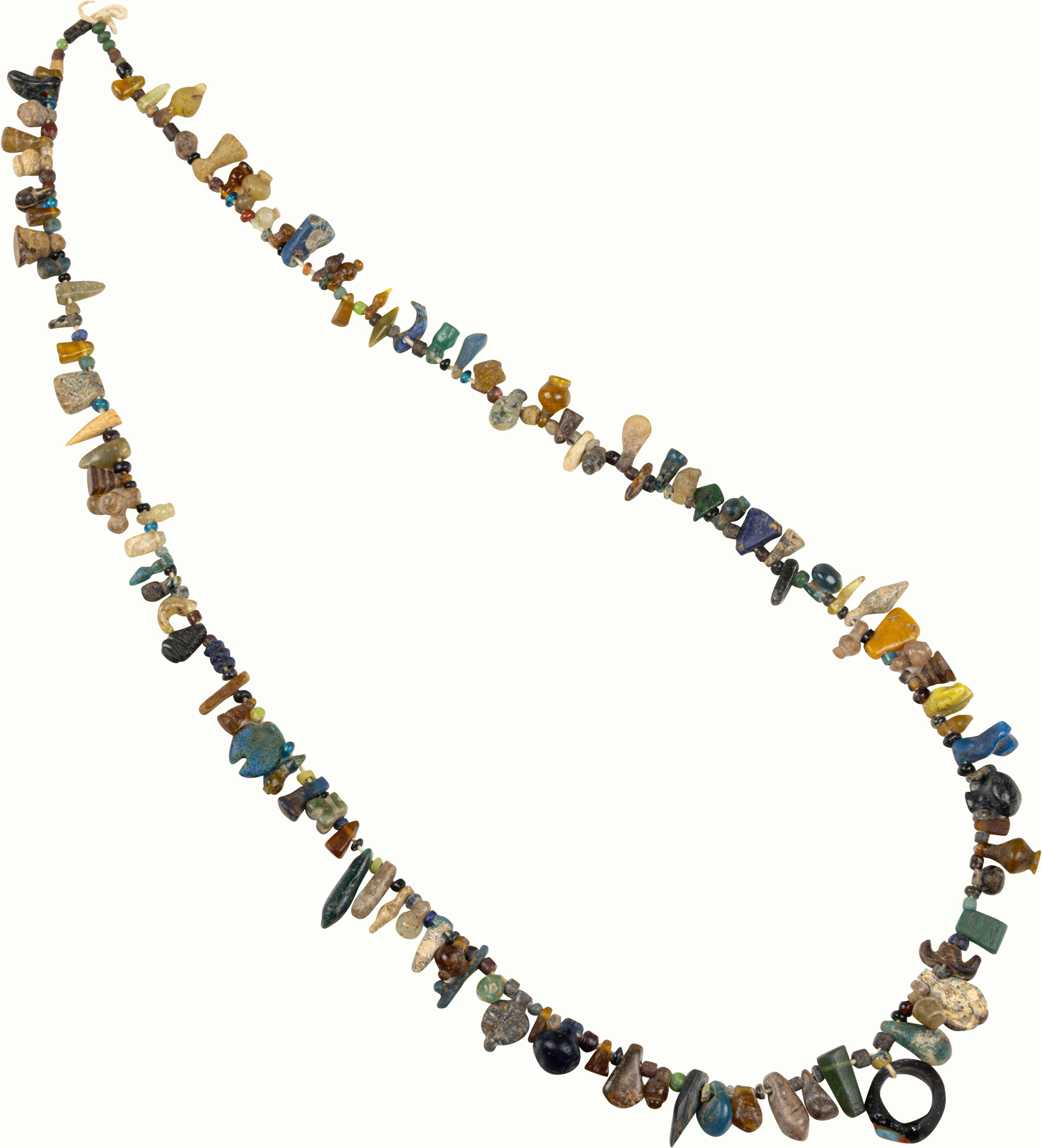 A strand of ancient Egyptian glass beads.Estimate: $500–$700