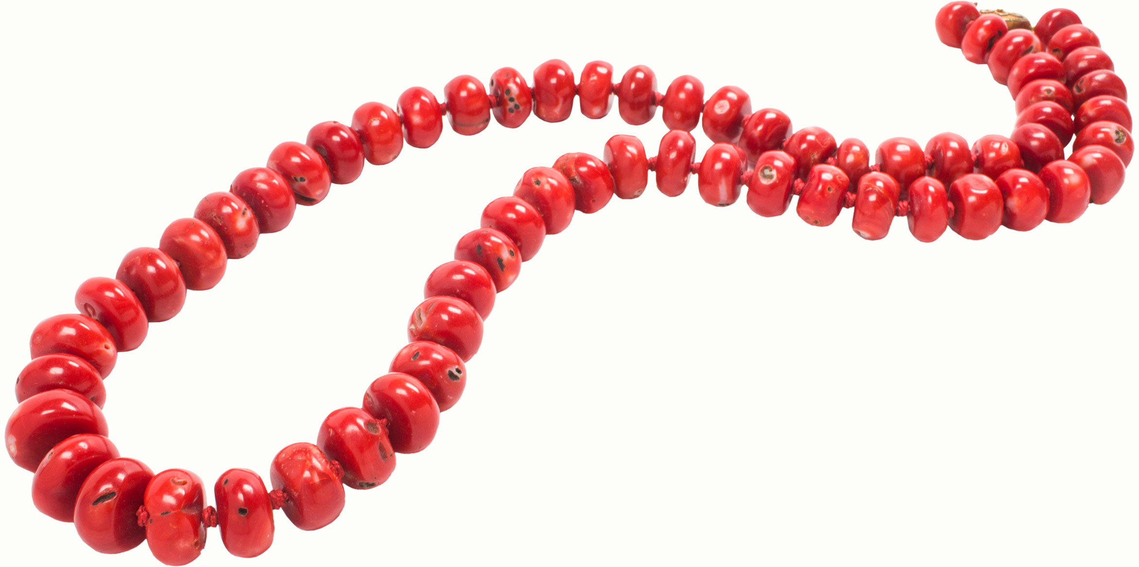 A fine Tibetan red coral bead necklace.<br><b>Estimate: $20,000–$30,000</b>