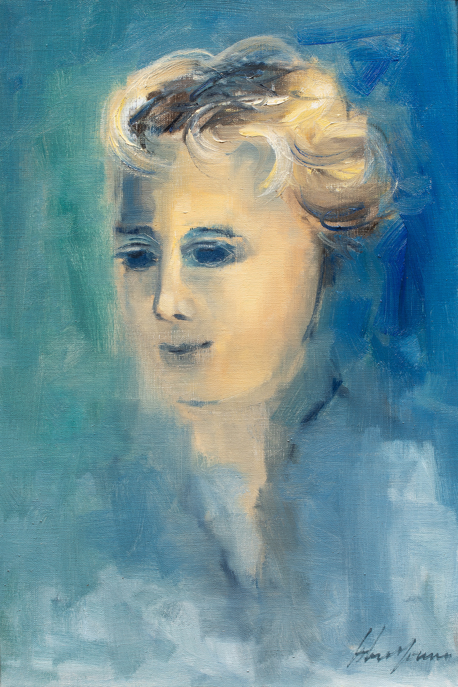 John Chin Young, <em>Portrait of Naomi Lindstrom</em>.<br><b>Estimate: $800–$1,200</b>