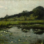 Edward Mitchell Bannister (American, 1828–1901), Untitled (Summer Reflections), 1893, oil on canvas, 16.25″ x 20.25″.Estimate: $10,000–$15,000