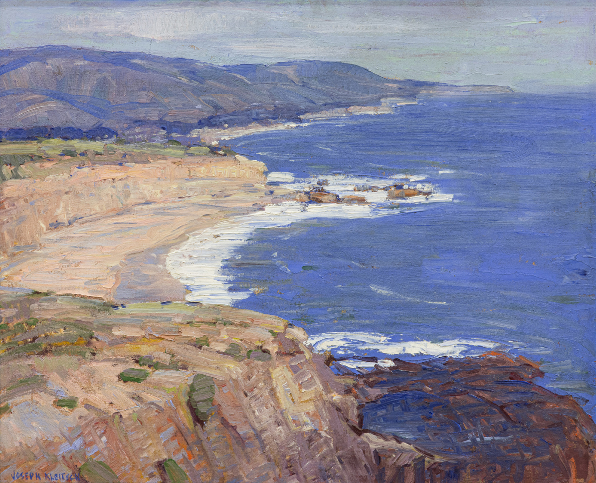 Joseph Kleitsch (American, 1882–1931), <em>Diver’s Cove Laguna</em>, oil on board, 18″ x 21.75″.<br><b>Estimate: $15,000–$20,000</b>