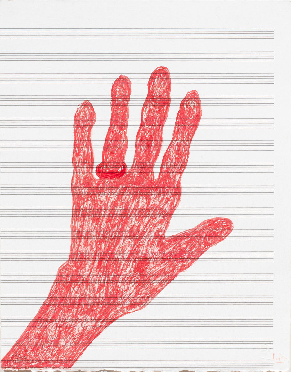 Louise Bourgeois (American/French, 1911–2010), <em>My Hand</em>, 2002, lithograph in colors on paper, 11″ x 8.5″. <b>Provenance:</b> The Collection of Riley Johndonnell, Creative Director and Co-Founder of <em>Surface Magazine</em>.<br><b>Estimate: $8,000–$12,000</b>