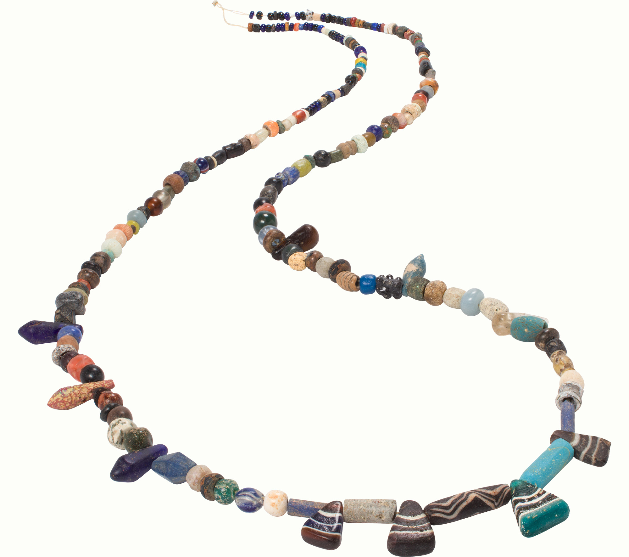 A strand of ancient Egyptian glass beads. Estimate: $1,000–$1,500
