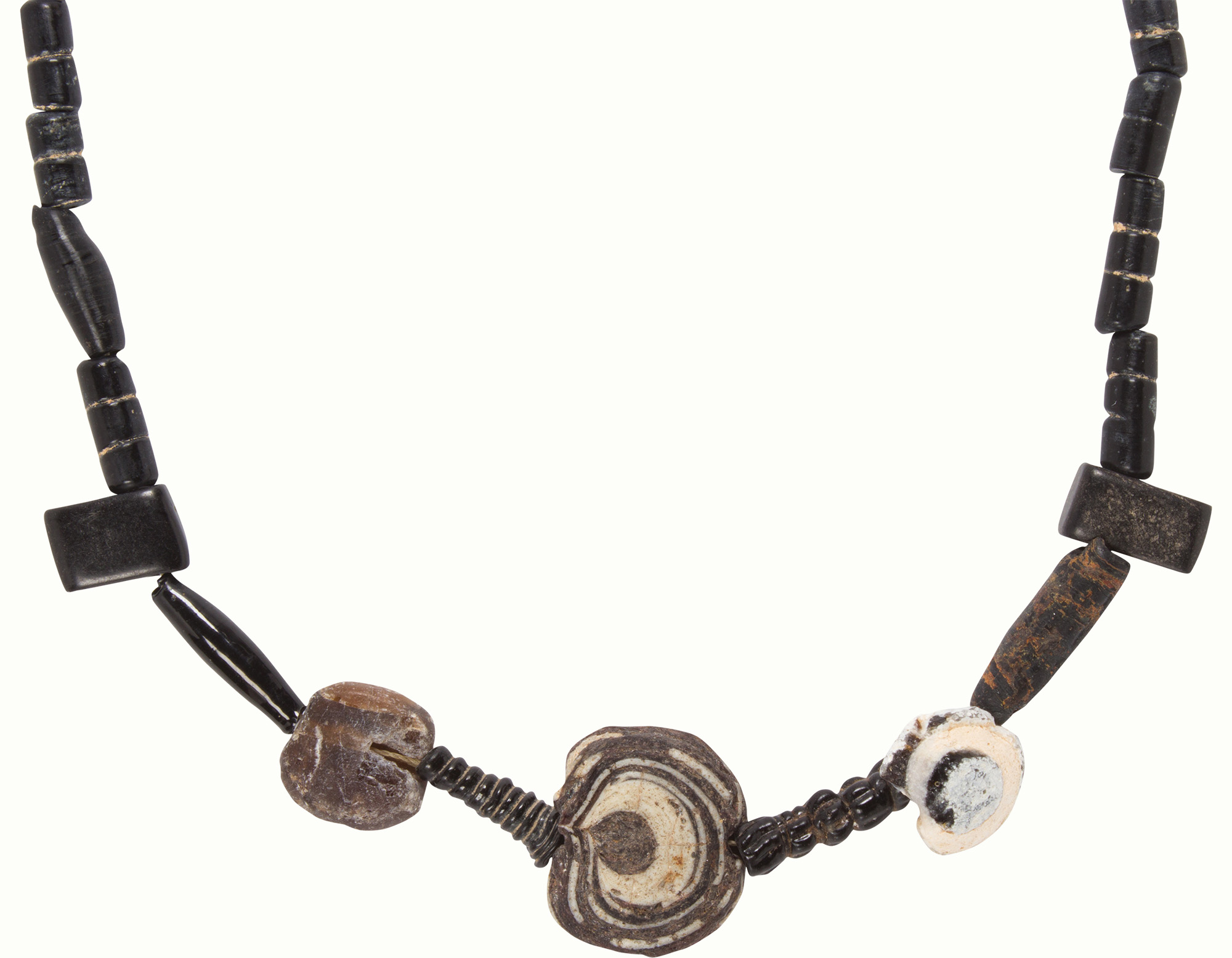 A strand of ancient Afghanistan glass beads.Estimate: $800–$1,200