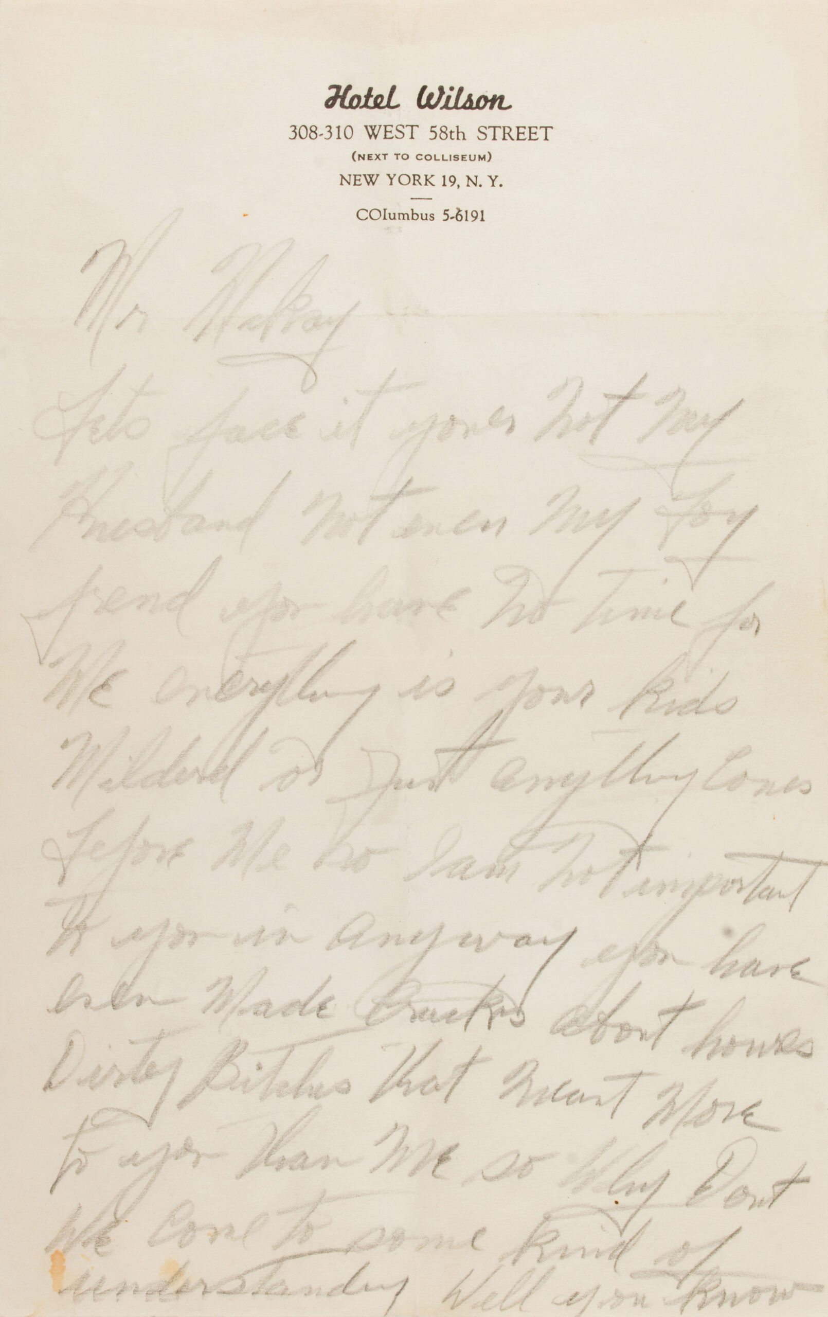 A rare Billie Holiday handwritten letter to her last husband, Louie Mackay. Sold: $4,160