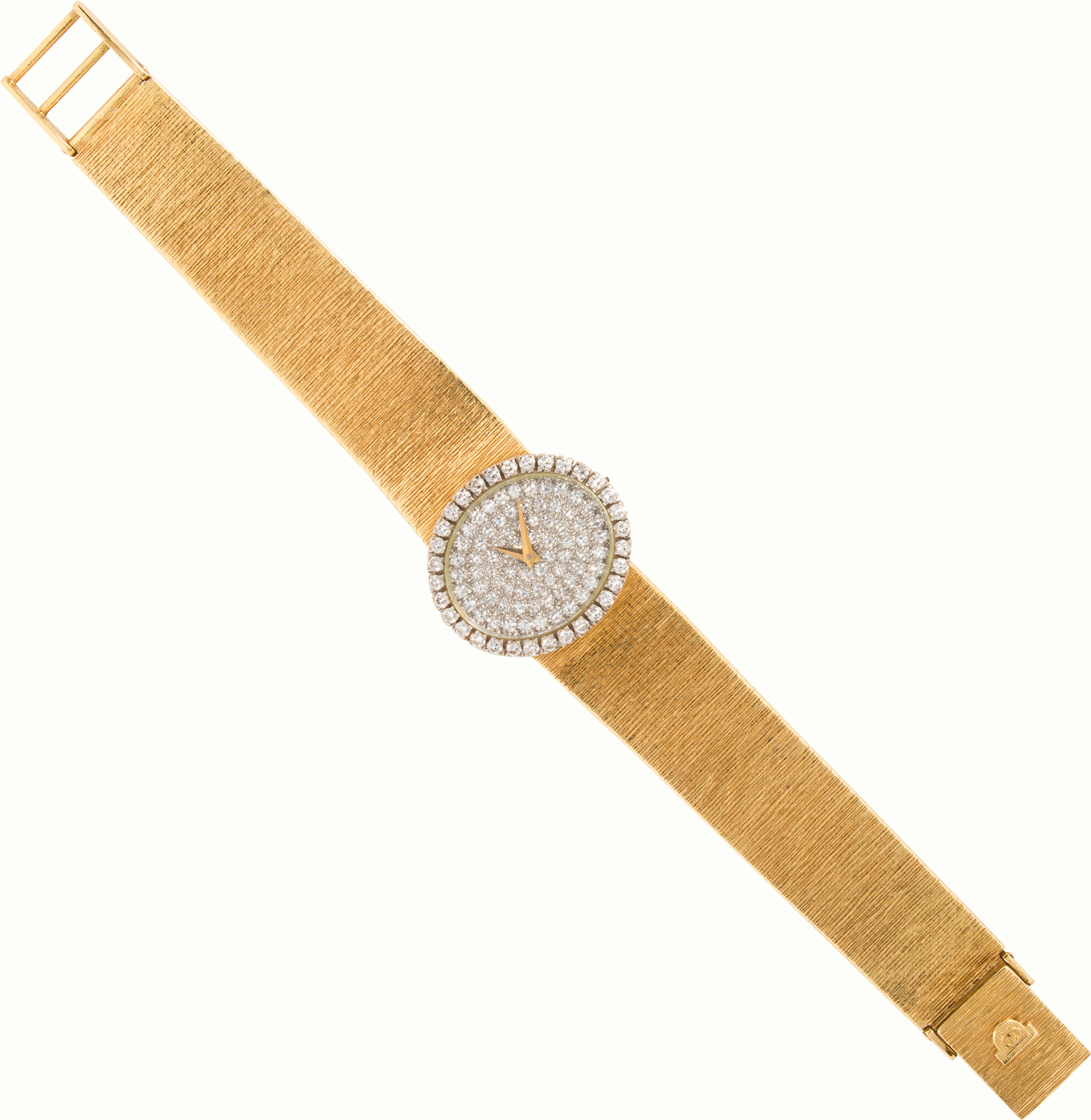 A Baum & Mercier diamond and 18k gold dress watch. <br><b>Estimate: $3,500–$4,500</b>