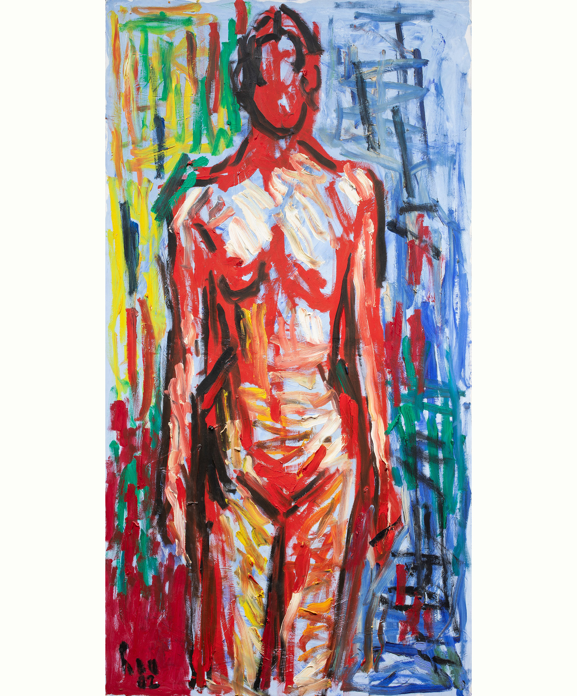 Tran Luu Hau (Vietnamese, 1928–2020), <em>Nude Series #II</em>, 2002, oil on canvas, 58.75″ x 31.25″.<br><b>Estimate: $15,000–$20,000</b>