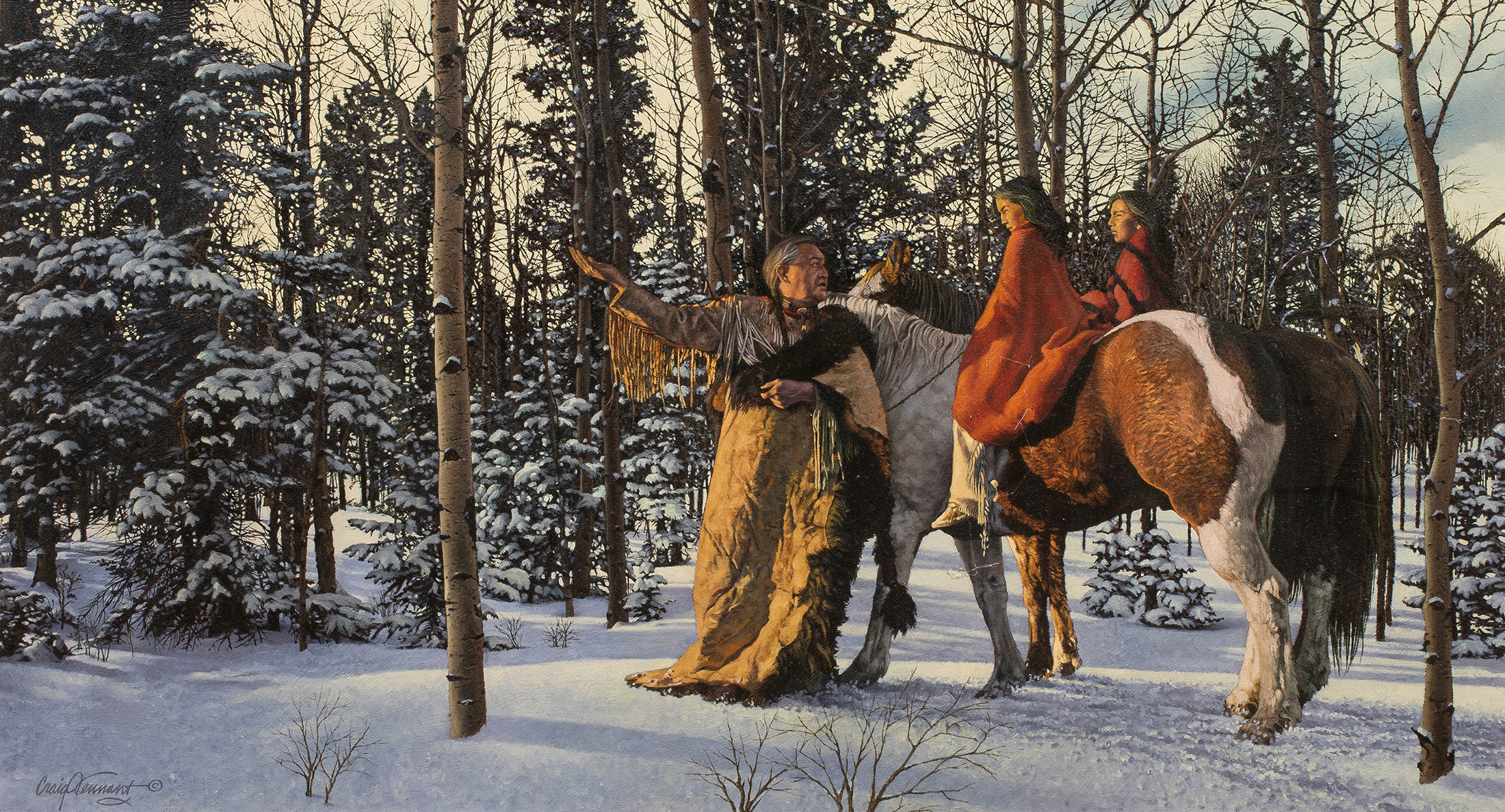 Craig Tennant (American, b. 1946), <em>The Four Directions</em>, oil on canvas, 21″ x 38″. <br><b>Note: This lot is accompanied by painting key | Estimate: $3,000–$5,000</b>