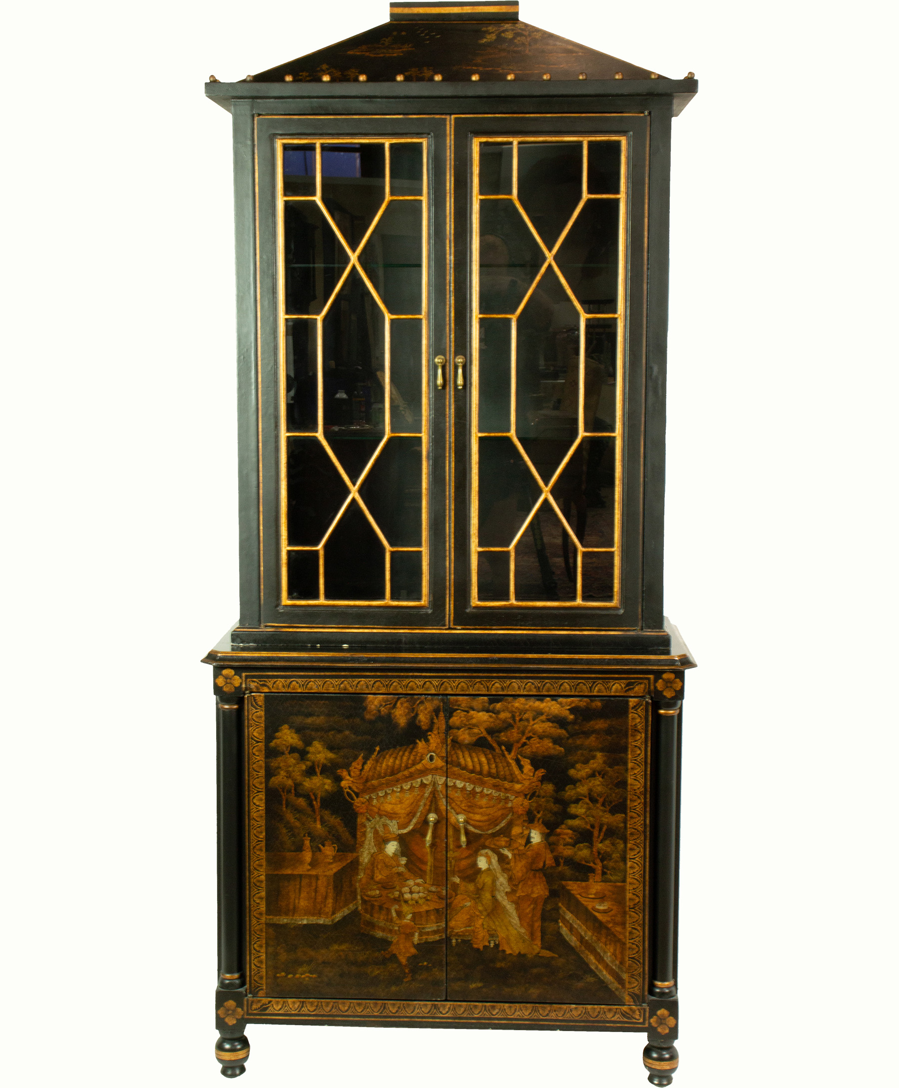 An Italian Chinoiserie decorated display cabinet. Estimate: $500–$700