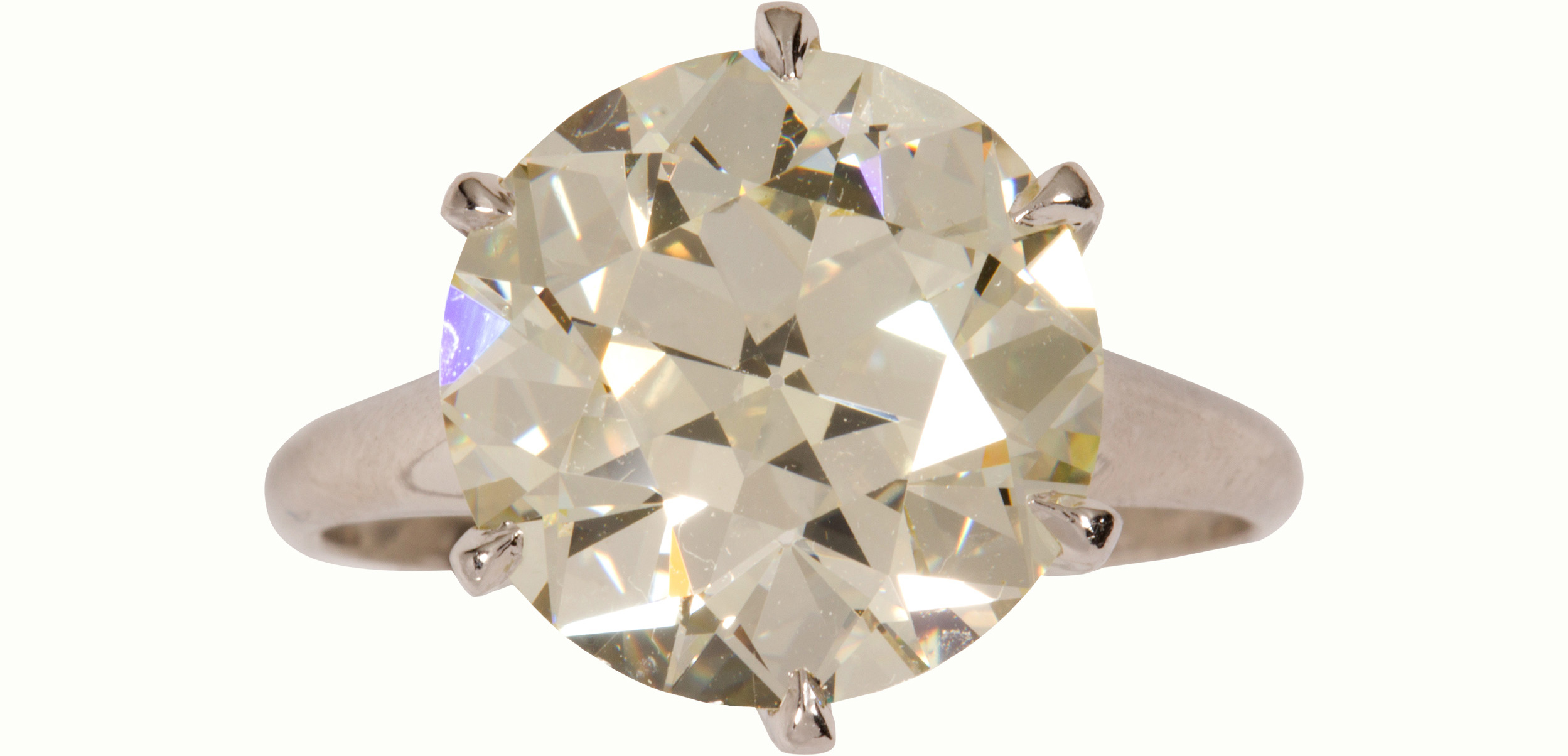 A diamond and platinum solitaire ring.<br><b>Sold: $40,950</b>