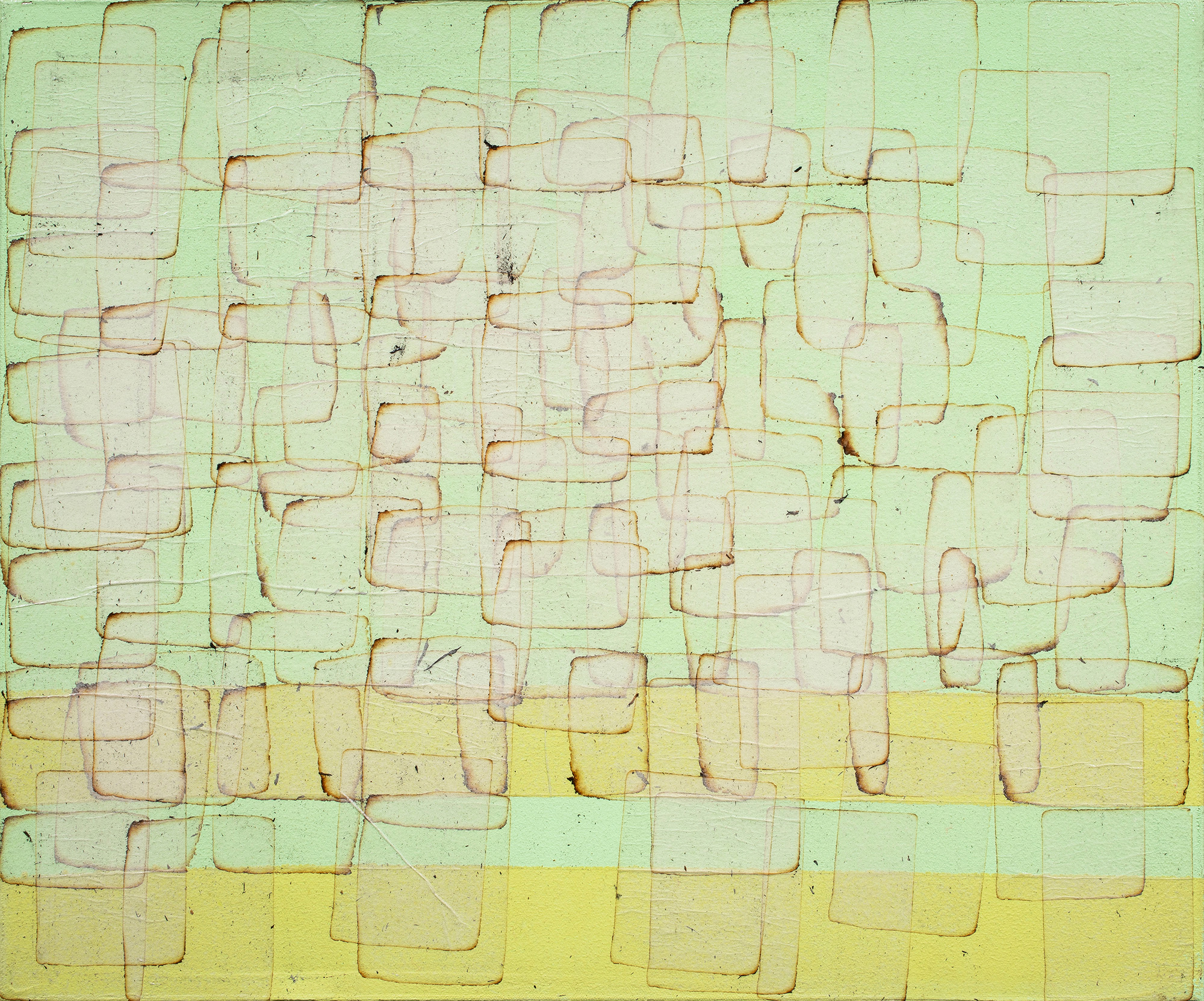 Mark Bradford (American, b. 1961), Untitled (Abstract), paper and acrylic on canvas, 20″ x 24″.Estimate: $20,000–$30,000