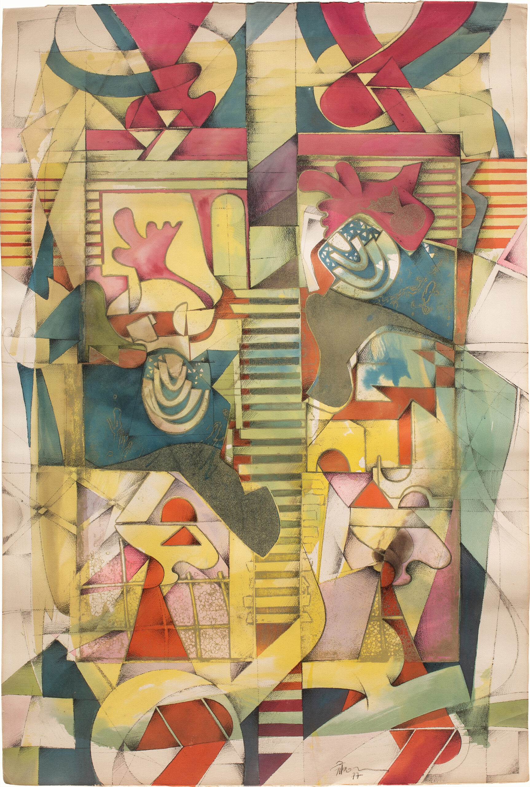 Gerard Fitermann (French, b. 1945), Visage No. 1, 1977, watercolor on paper, 47″ x 32″. Estimate: $3,000–$5,000