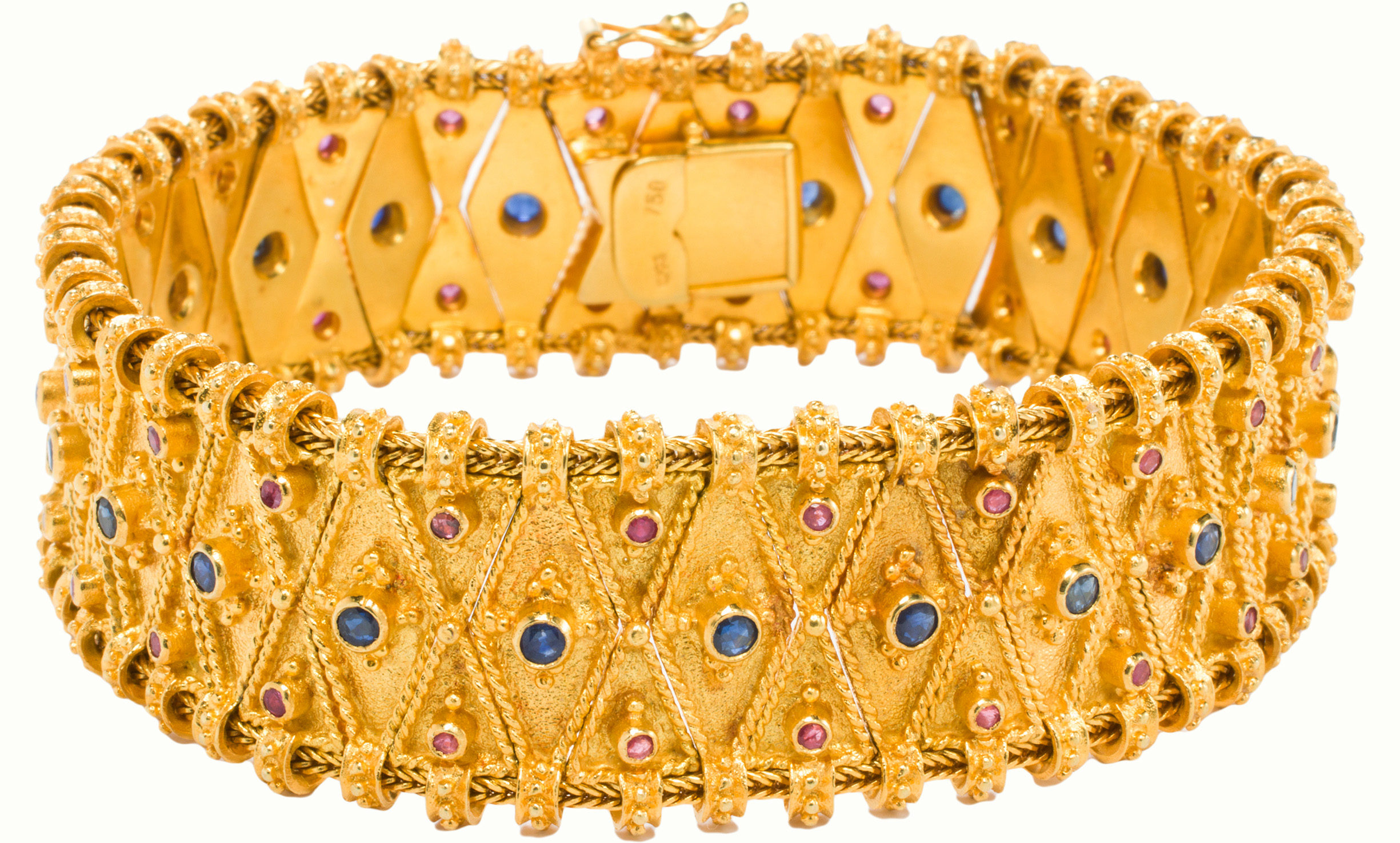 An Antique sapphire and 18k ankle bracelet. Estimate: $10,000–$15,000