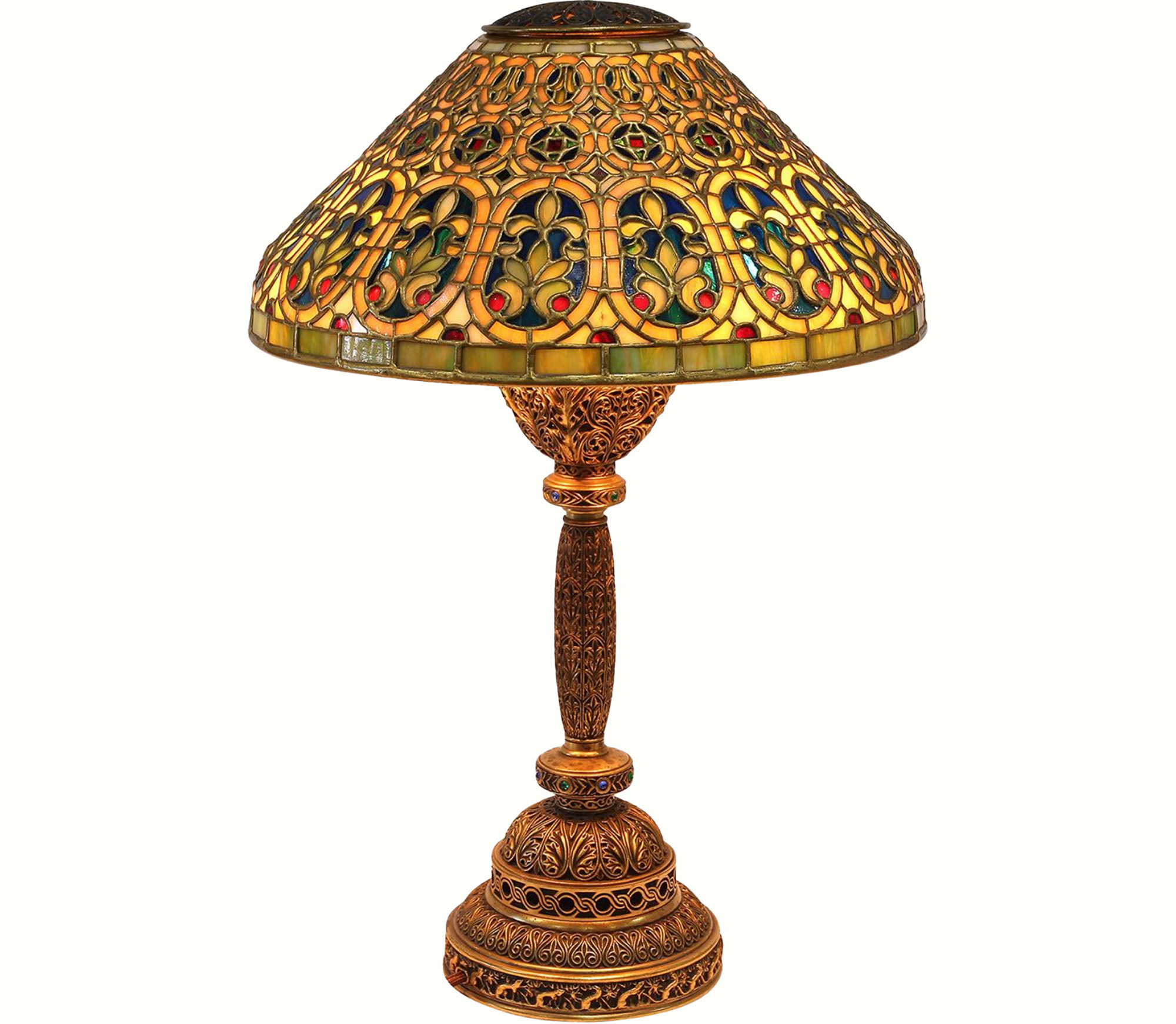 Tiffany Studios, New York, Venetian table lamp, circa 1910.<br><b>Sold: $106,250</b>