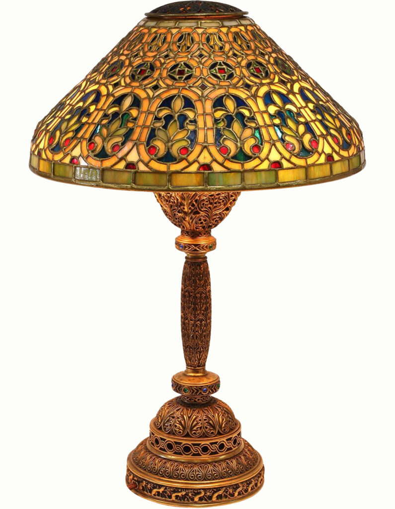 Tiffany Studios, New York, Venetian table lamp, circa 1910.Sold: $106,250