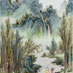 A Chinese famille rose ‘landscape’ porcelain plaque by Wang Yeting. Estimate: $5,000–$7,000