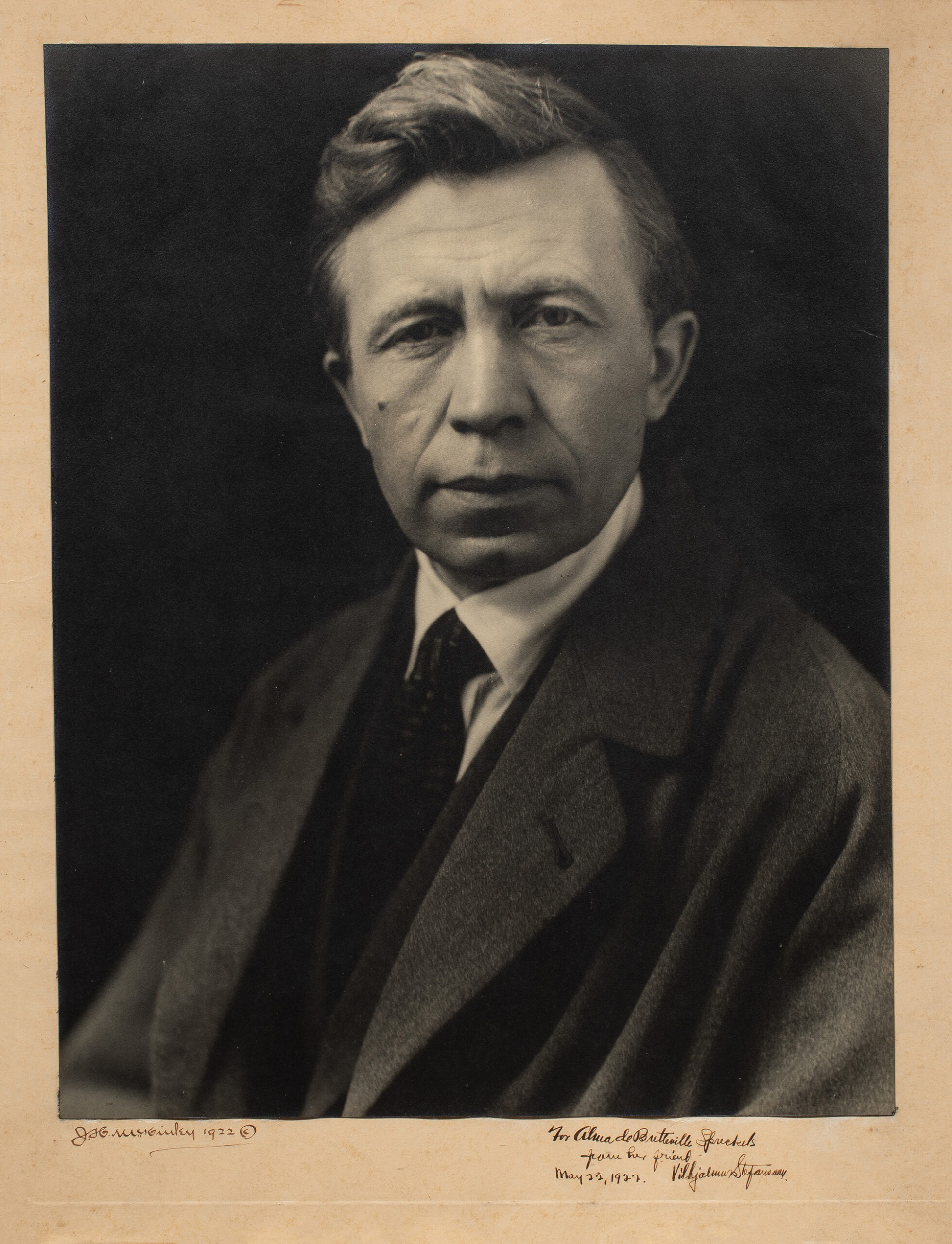 <em>Portrait of the Arctic explorer, Vilhjalmur Stefansson</em>, 1922, gelatin silver print, 25″ x 20″. <br><b>Estimate: $400–$600</b>