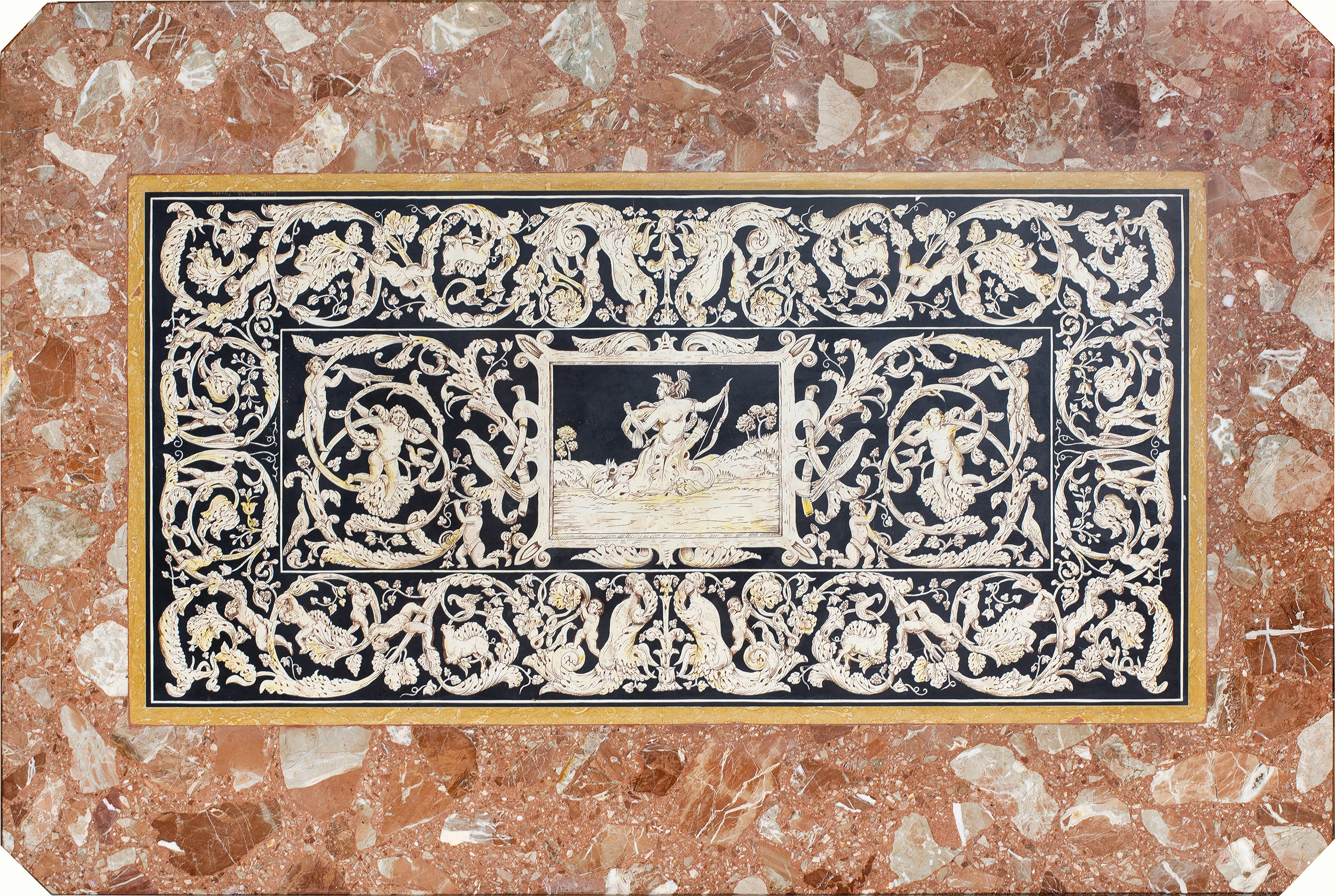 A Florentine scagliola table top by Emilio Martelli. Estimate: $3,000–$5,000