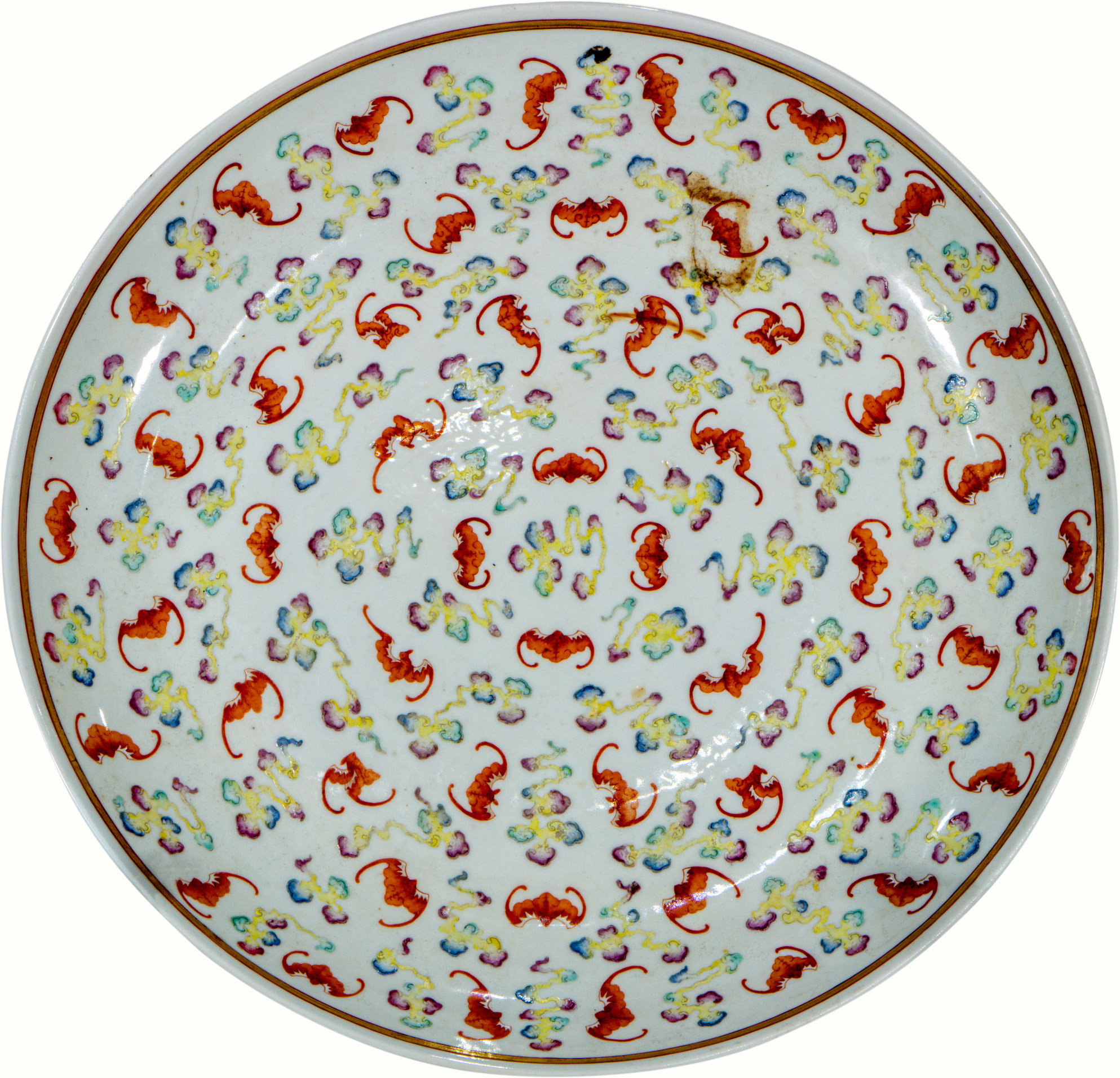 A Chinese famille rose &lsquo;hundreds bats&rsquo; charger dish, Guangxu mark and period. Estimate: $2,000–$4,000