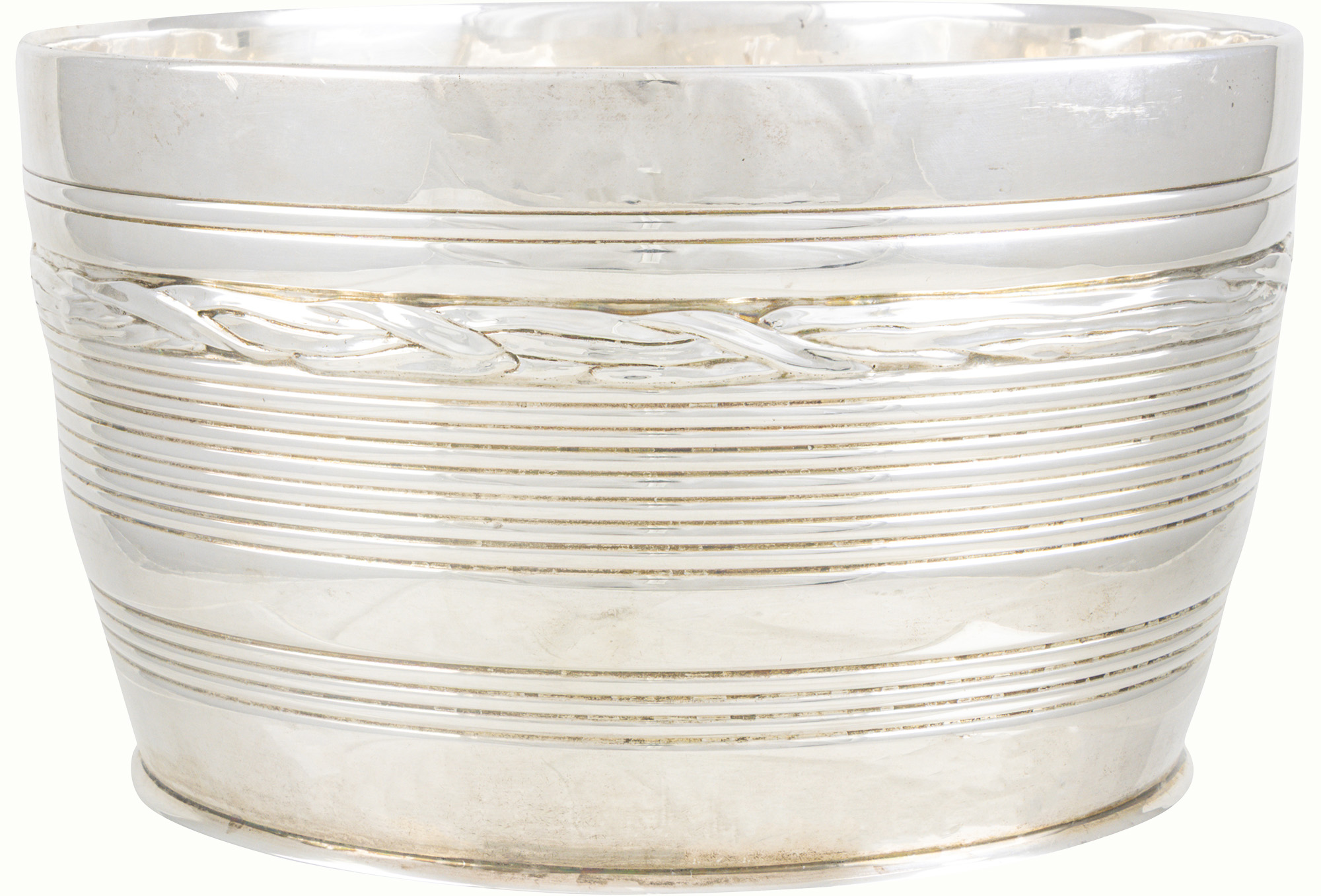 A large Tiffany & Co. sterling ice bucket. Estimate: $7,000–$10,000