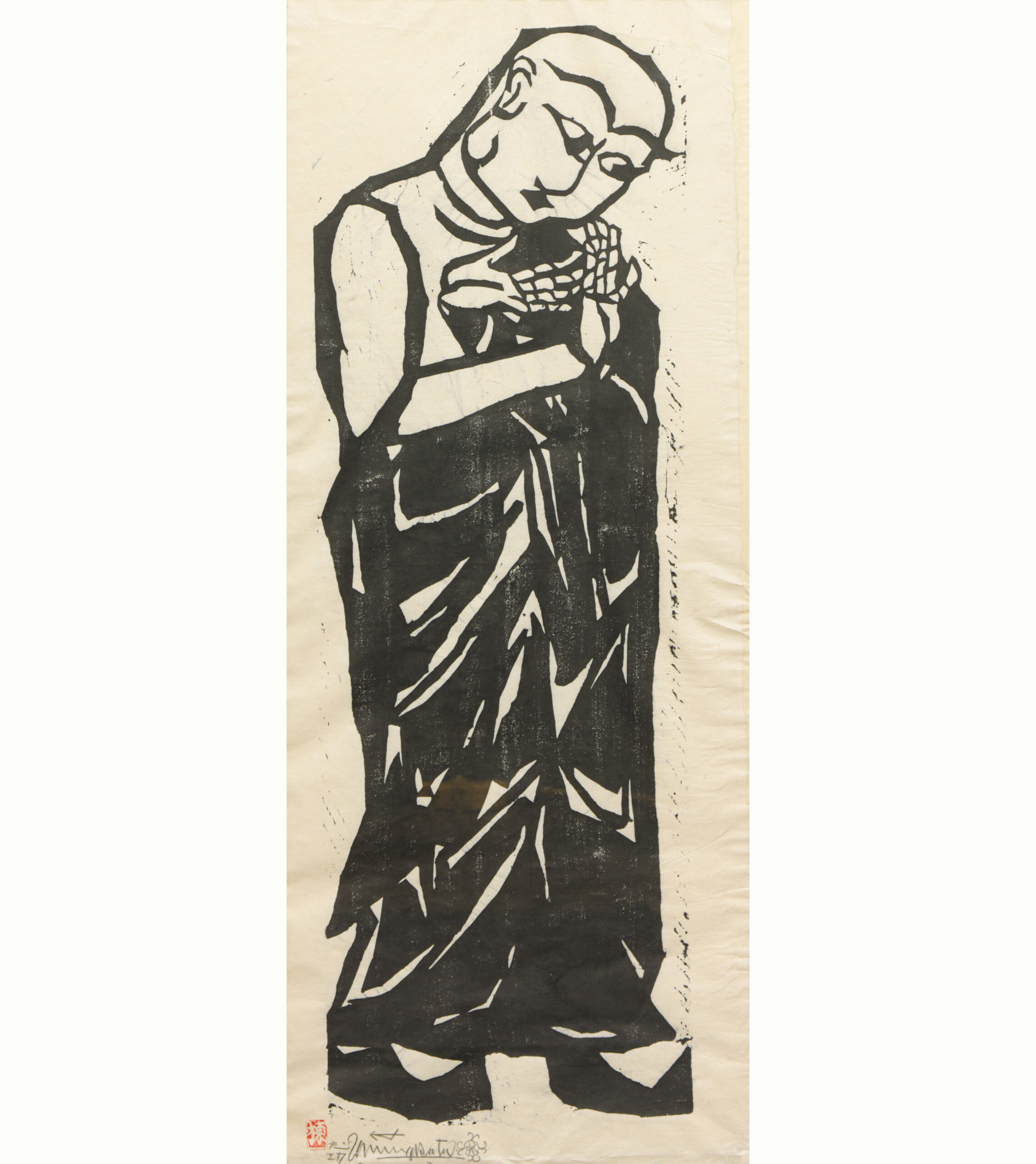 Munakata Shiko (1903–1975), <em>Ananda</em>. <br><b>Estimate: $3,000–$5,000</b>