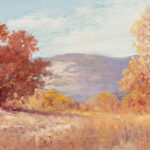 Porfirio Salinas (American, 1910–1973), Texas Autumn, oil on board, 12″ x 24″. Estimate: $5,000–$7,000