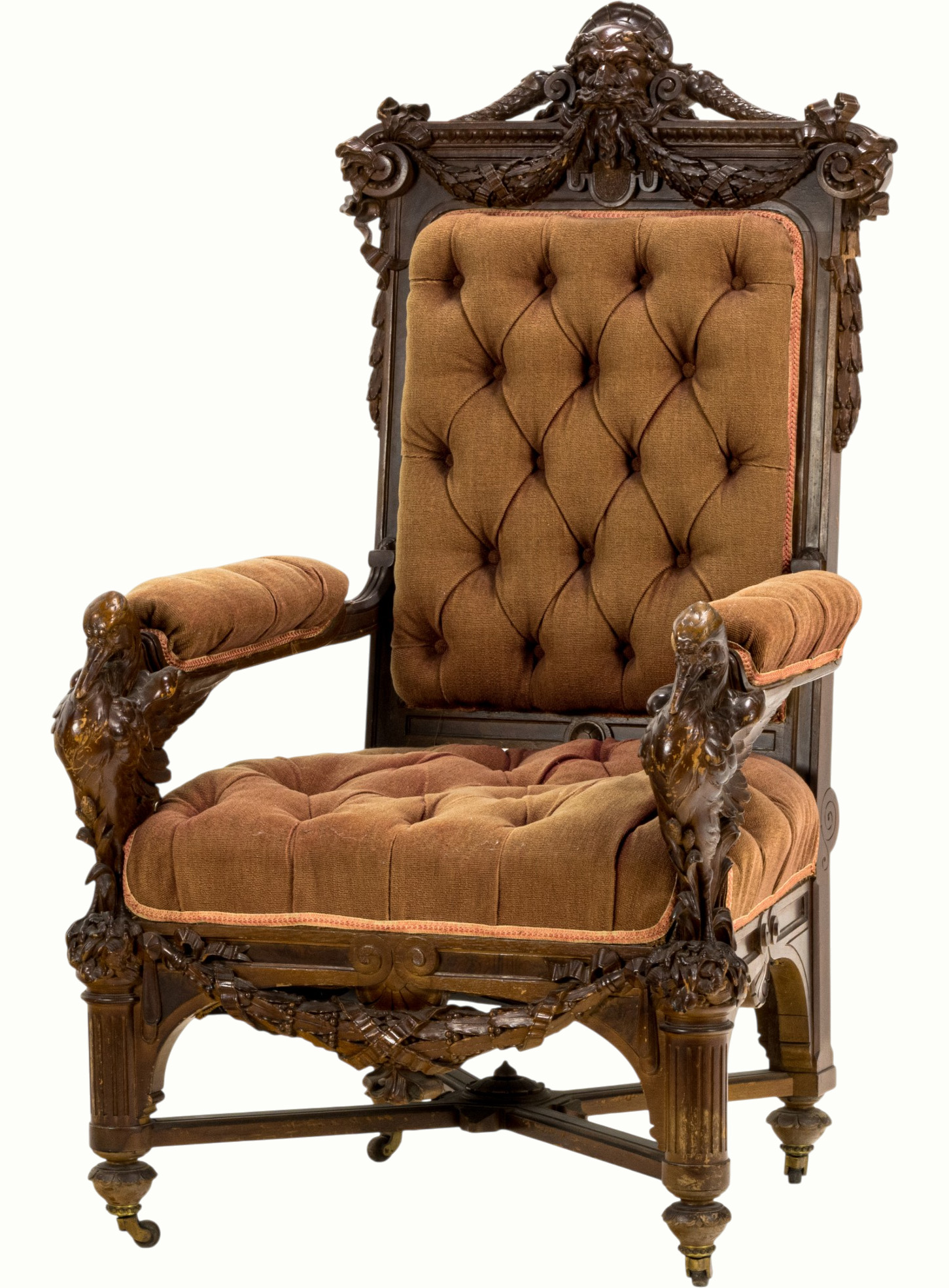 A Herter Brothers armchair commissioned for Thurlow Lodge (3 of 3). Estimate: $8,000–$12,000