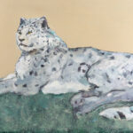Ira Yeager (American, 1938–2022), Untitled (Snow Leopard), oil on canvas, 48.25″ x 72.25″. Estimate: $3,000–$5,000