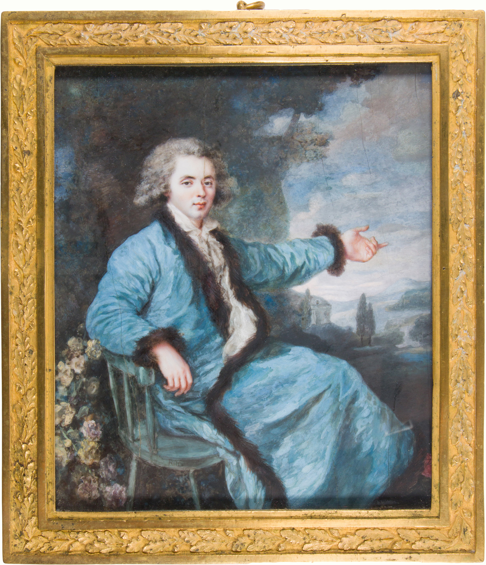 A large Eurpean portrait miniature picture of a man. Provenance: The Collection of Adolphus Andrews Jr. and Emily Taylor Andrews, San Francisco. Estimate: $400–$600