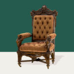 A Herter Brothers armchair commissioned for Thurlow Lodge (1 of 3). Estimate: $8,000–$12,000
