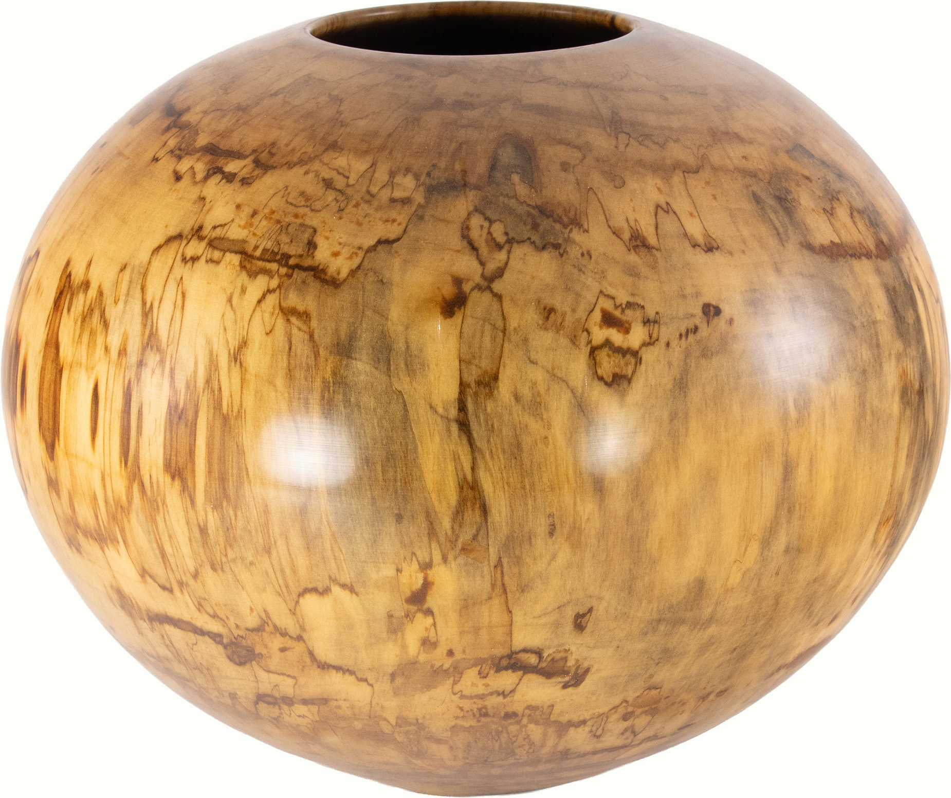 A Philip Moulthrop spalted sweet gum bowl, 6990, engraved signature, 11″h x 13″dia. Estimate: $800–$1,200